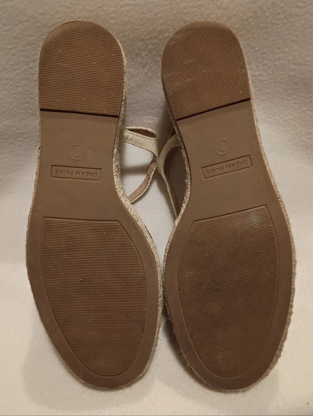 Dream Pairs Navy and Natural Espadrille Wedge Slingbacks Sz 7